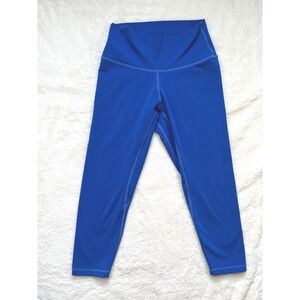 YUNOGA Leggings Women Blue High Waisted Cropped Activewear- M